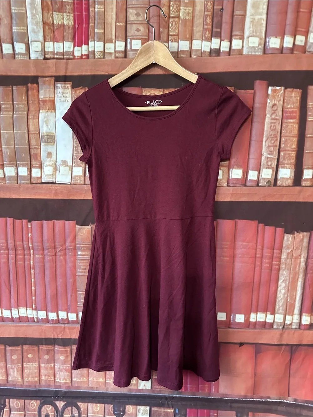 The Children's Place Girls Ruby Burgundy Skater Dress L 10/12 NWT